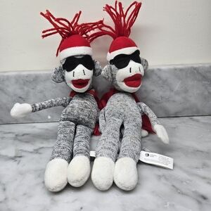 Two Slingshot Super Flying Plush Monkeys with Capes- Yell When Flung- Funny Toys